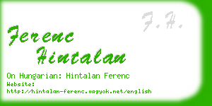 ferenc hintalan business card